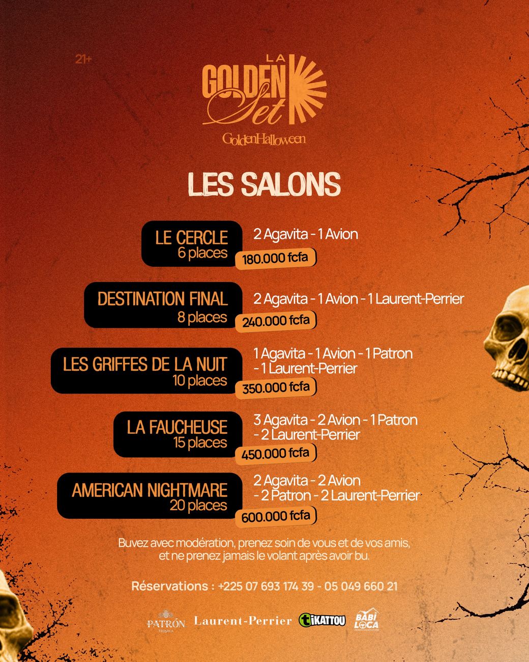 Les salons de la Golden Halloween et leurs prix
